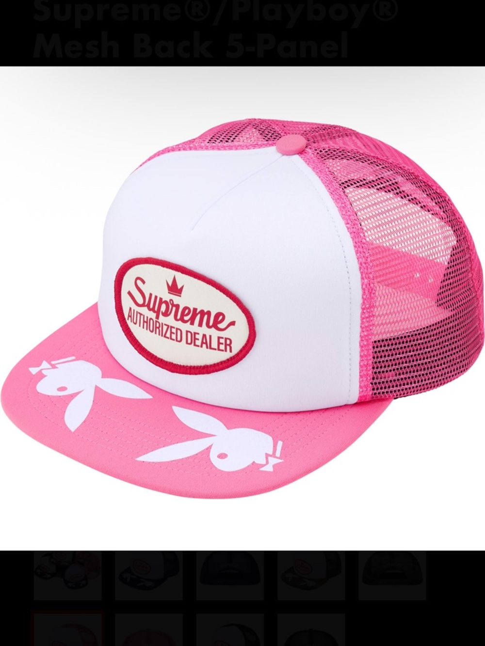 Supreme Playboy Pink Mesh 5 Panel Trucker Hat Brand New